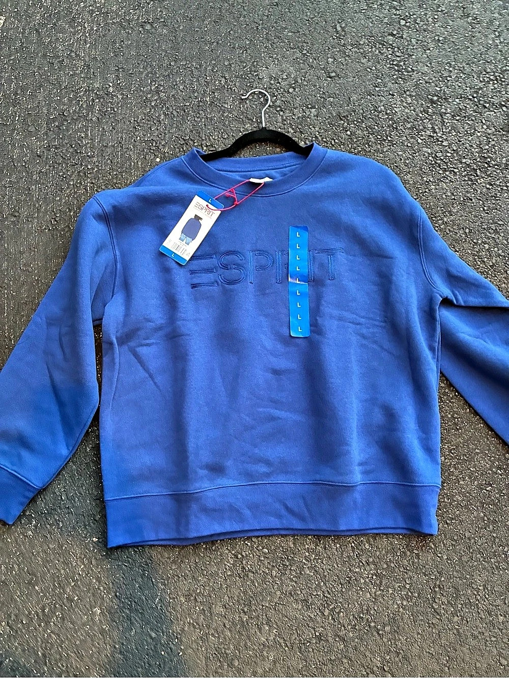 Esprit Blue Crewneck Sweatshirt Size Large NWT